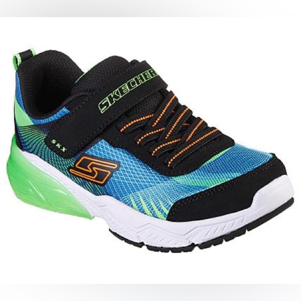 Size 2 youth Boys Skechers Kids Sneakers - Blue, Green, Black